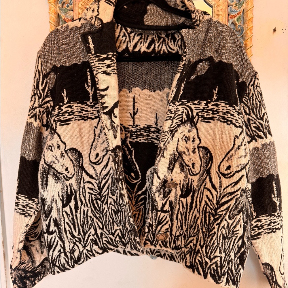 Tapestry Black & White Horse Jacket